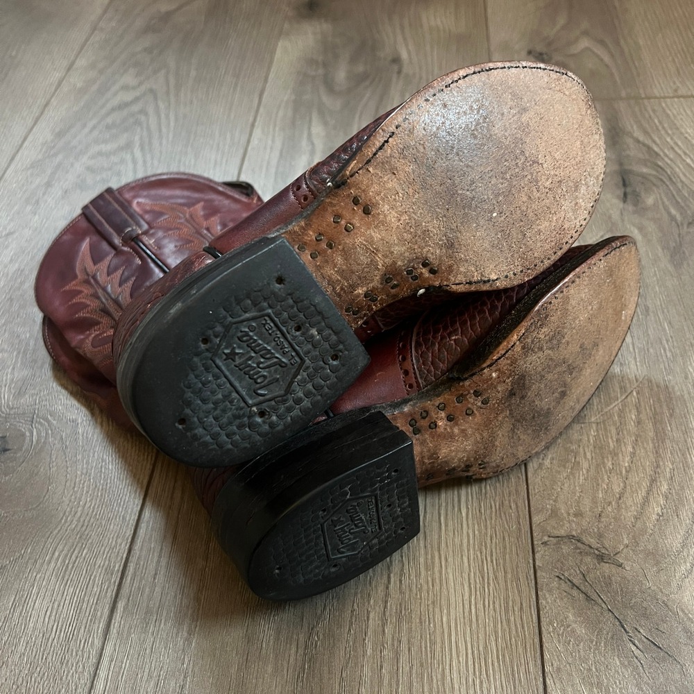 Vintage Tony Lama Brown Leather Cowboy Western Boots Womens Shoes Size 6B - Picture 6 of 11